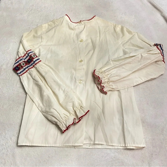 Saks Fifth Avenue vintage 1970’s peasant top Embroidered 28607 - Picture 2 of 12